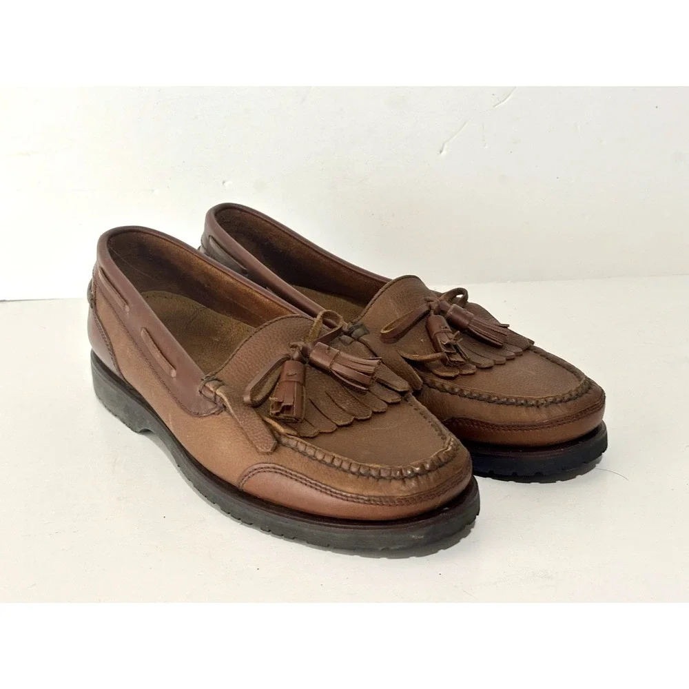Cole Haan Pinch Kiltie Tassel Loafers Mens 11M British Tan Leather Dress Shoes